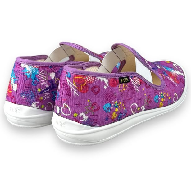 Dětské papuče na gumičku Fare - Fialové