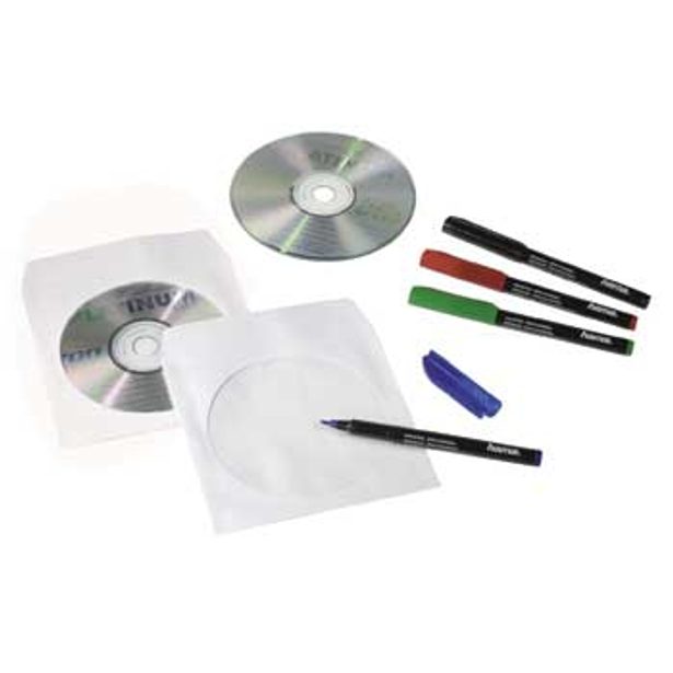 Hama papírové obaly pro CD/DVD, bílé, krabička na zavěšení, balení 50 ks (cena za balení)