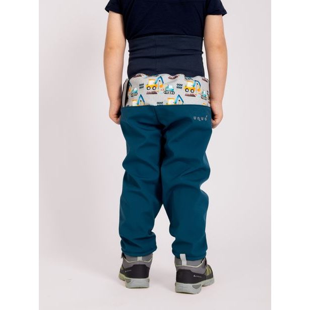 Unuo, Batolecí softshellové kalhoty s fleecem Basic, Kobaltová, Bagry