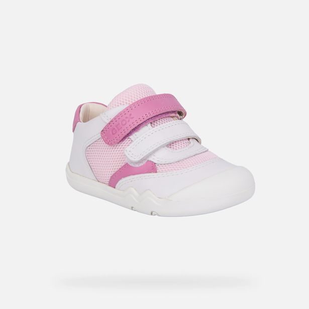 Bílé dívčí barefoot tenisky pro první kroky Geox Steppieup