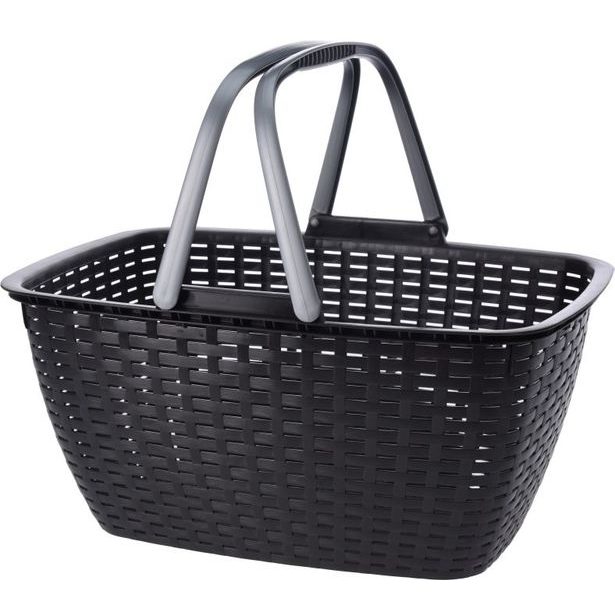 košík nákup.43x30x21,5cm RATAN, antracit,plast