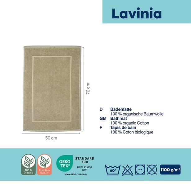 KELA Koupelnová předložka LAVINIA 100% biobavlna béžová 50x70 cm KL-23908