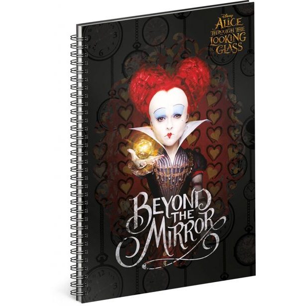 Spirálový blok Alenka v říši divů: Za zrcadlem – Queen, linkovaný, A4 Baagl