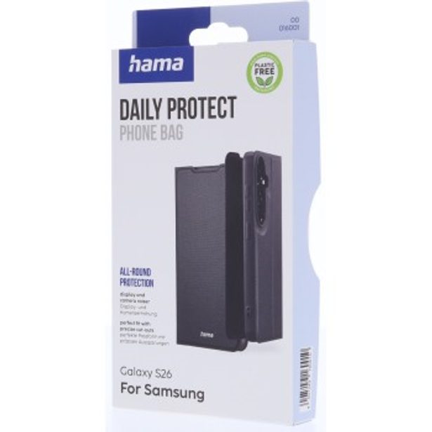 Hama Daily Protect, pouzdro-knížka pro Samsung Galaxy S26, funkce stojanu, černé
