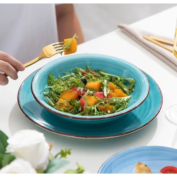 HIT Jídelní sada talířů 18 ks AZURE modrá HT-24327132