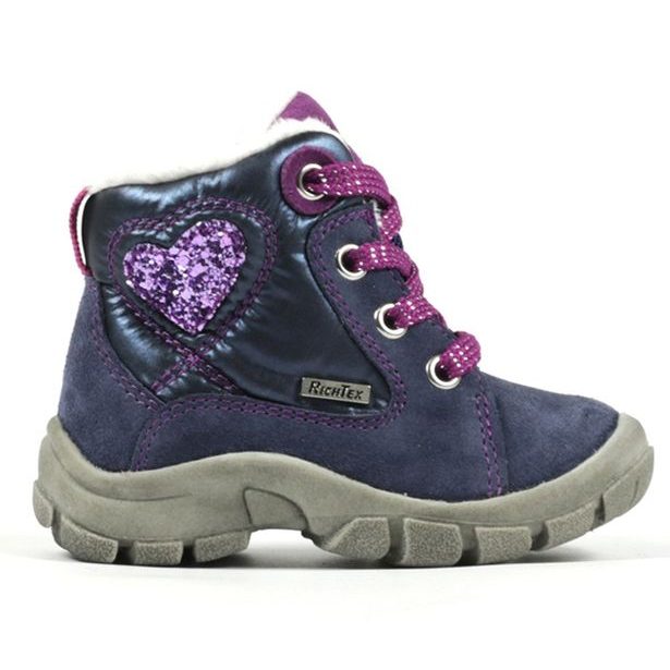 Dětské šněrovací zimní boty s membránou Richter - oceano/violet/magent