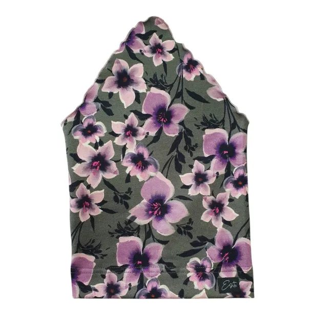 ESITO | Dívčí šátek na hlavu Purple flower - zelená / 38