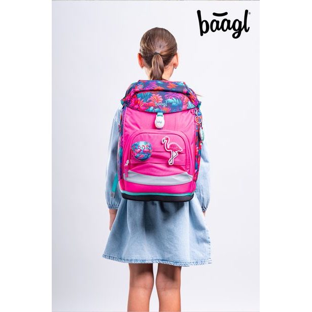 BAAGL Školní batoh Airy Plus Plameňáci GRS