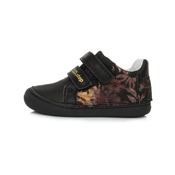 Dětské celoroční kožené boty DDstep - Podzim, černé