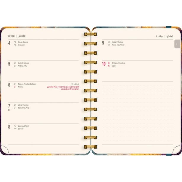 NOTIQUE Spirálový 18měsíční diář Petito – Barevný achát 2026/2027, 13 x 18 cm