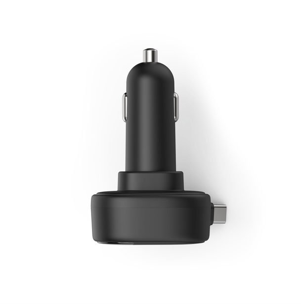 Hama rychlá USB nabíječka do vozidla, 2x USB-C, PD 30 W, navíjecí kabel
