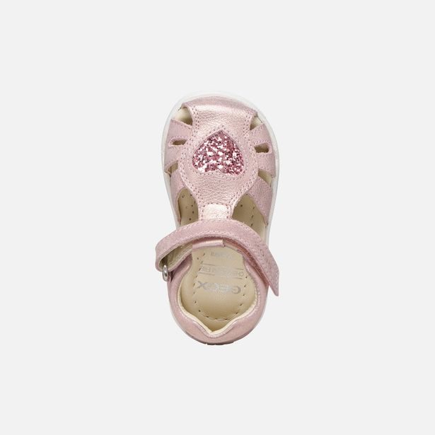 Světle růžové dívčí sandály pro první kroky Geox Sandal Macchia