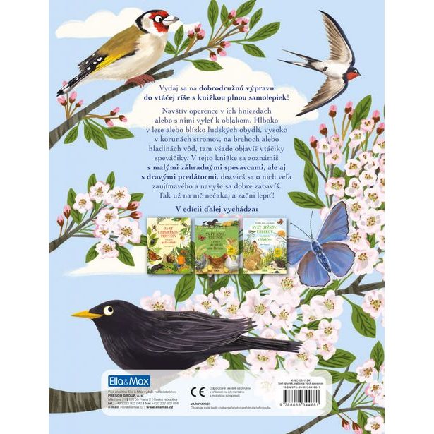 SVET SÝKORIEK, VRABCOV a ďalších spevavcov – Kniha samolepiek Baagl