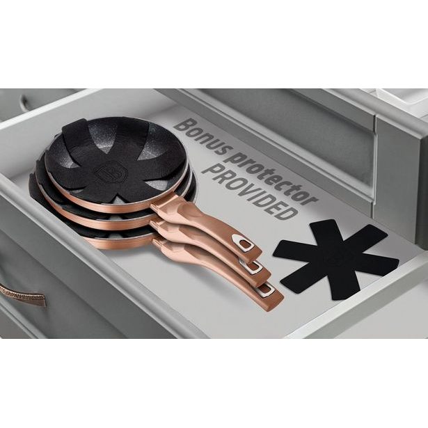 BERLINGERHAUS Pánev s mramorovým povrchem 24 cm Rosegold Metallic Line BH-1509