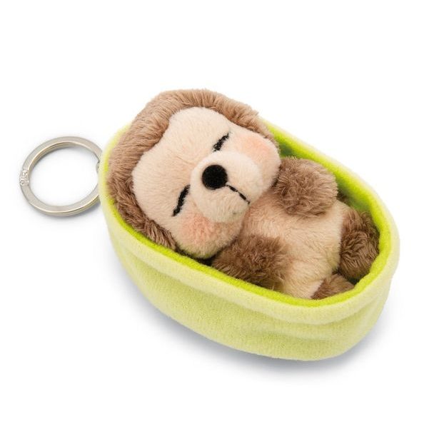 NICI NICI klíčenka spící Ježek 8cm, světle zelený košík, GREEN