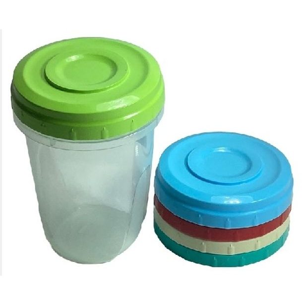 dóza 0,95l, d12x16cm, šroub.víko, plast