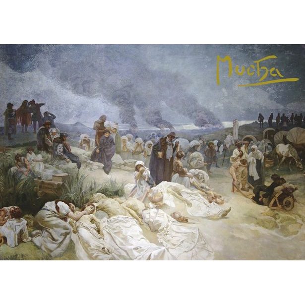 Pohled Alfons Mucha Slovanská epopej – Petr Chelčický, krátký Baagl