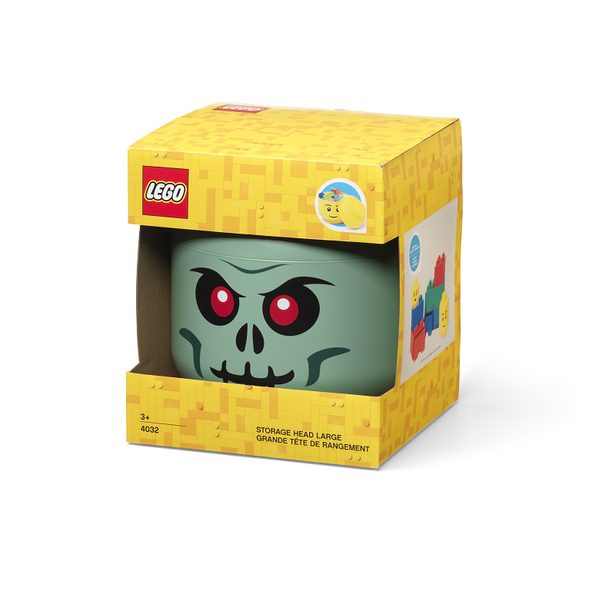 LEGO úložná hlava (velikost L) - zelený kostlivec