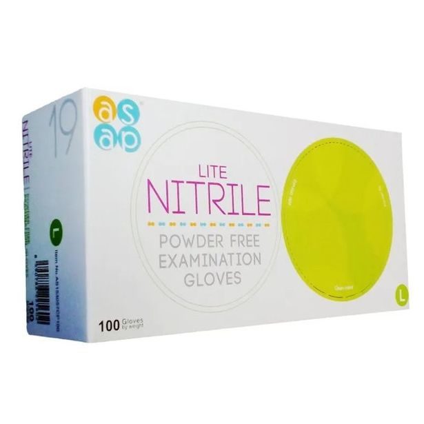 rukavice 100ks NITRIL -L-bez pudru, jednoráz.