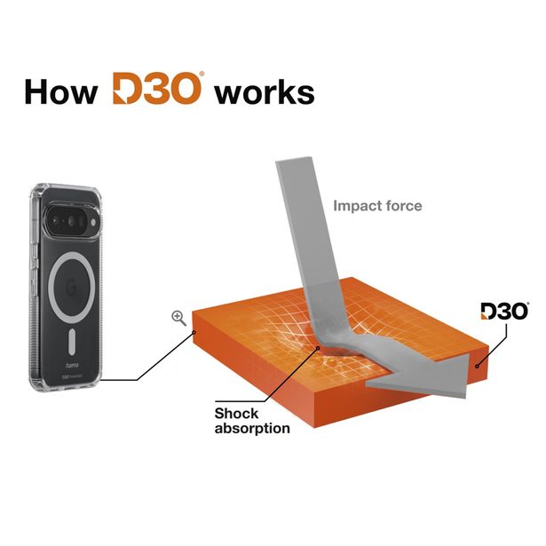 Hama Extreme Protect, kryt pro Google Pixel 10/10 Pro, magnetický, D3O®, nežloutne, průhledný