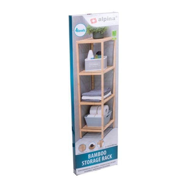 ALPINA Regál do koupelny 4 police bambus ED-247426