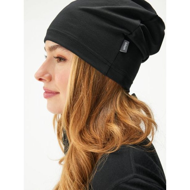 Unuo Dámská čepice z teplákoviny Homeless, Černá