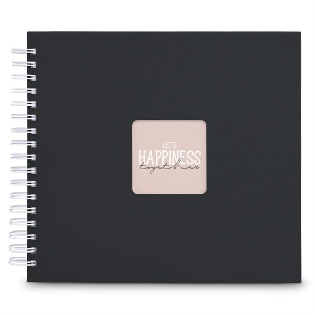 Hama album klasické spirálové FINE ART 28x24 cm, 50 stran, nová černá, bílé listy