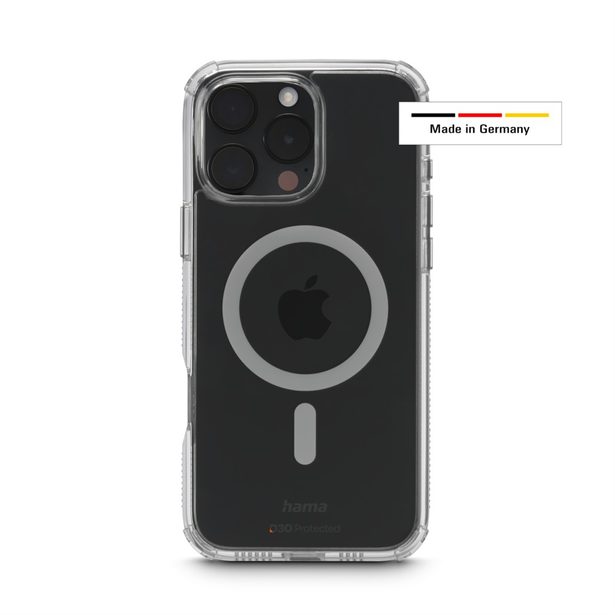 Hama Extreme Protect, kryt pro Apple iPhone 16 Pro Max, magnetický, D3O®, nežloutne, průhledný