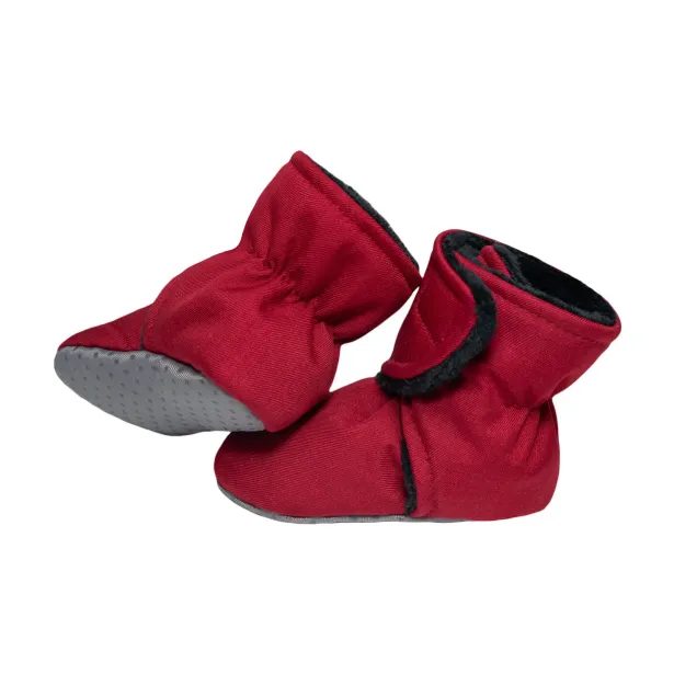ESITO Capáčky barefoot Softshell Lamb Red - červená / 2 - délka stélky: 12 cm