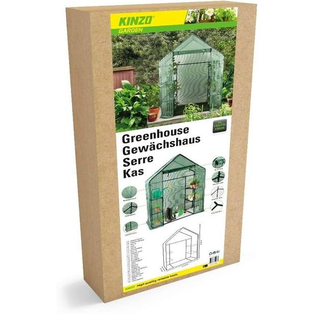 KINZO Zahradní foliovník se vstupem 6 polic 195x73x143 mm ED-219566