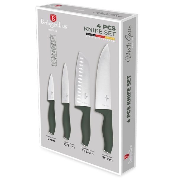 BERLINGERHAUS Sada nožů nerez 4 ks Matte Green Collection BH-3139