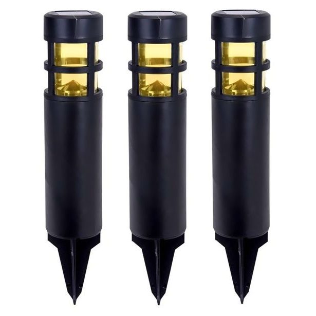 PROGARDEN Zahradní solární lampa se zápichem sada 3 ks černá KO-DX9300830