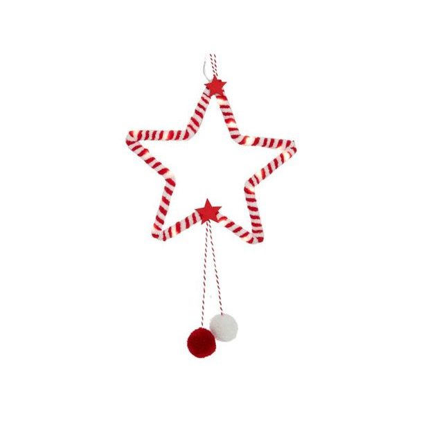 HIT DEKORACE HVĚZDA 20LED S ČASOVAČEM, 20 CM_hamashop