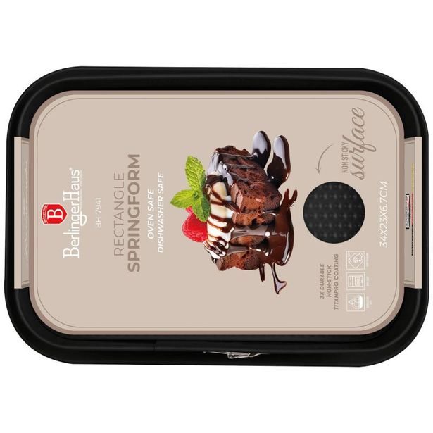 BERLINGERHAUS Forma na dort hranatá s titanovým povrchem 39x27 cm Leonardo Collection BH-7941