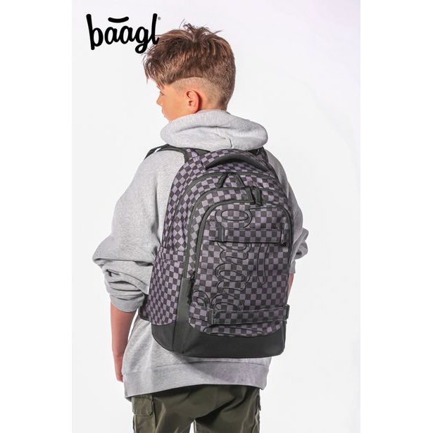 BAAGL SET 3 Skate max SKA šedá: batoh, penál, sáček