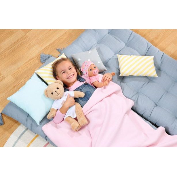 Medvídek BABY born, bílé oblečení