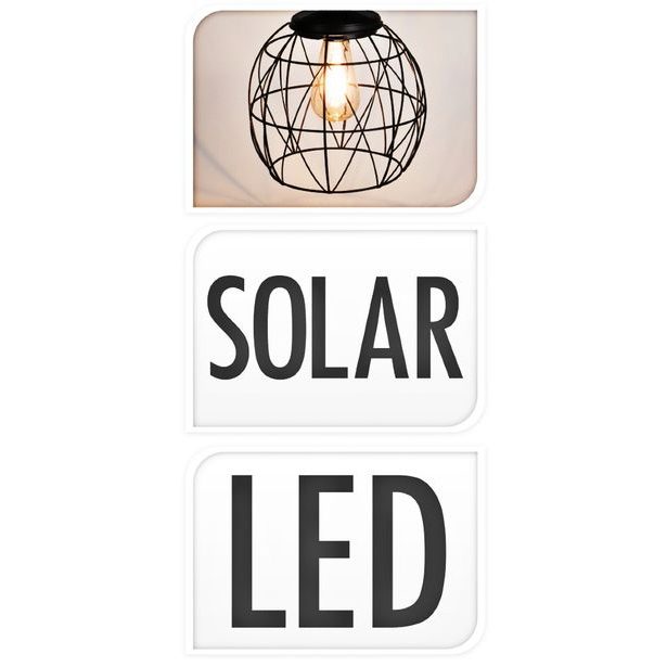 PROGARDEN Solární světlo na zahradu závěsné hranatý design KO-795720330hran