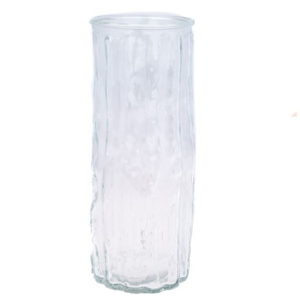 váza d 9,5x25cm, VÁLEC, vroubkované sklo