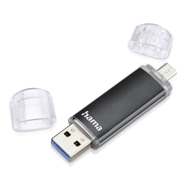 Hama USB flash disk Laeta Twin, USB 3.0, 32 GB, 40 MB/s, černý