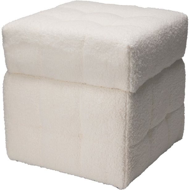 H & S COLLECTION Taburet 38 × 38 × 37 cm béžová KO-NB1510860bila