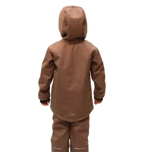 ESITO Dětská zimní softshellová bunda s beránkem Brown - hnědá / 92