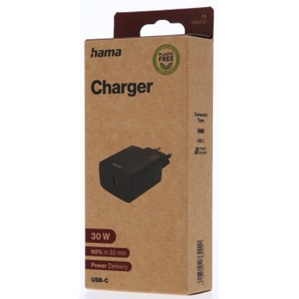 Hama rychlá USB nabíječka, USB-C PD 30 W, Ecosential