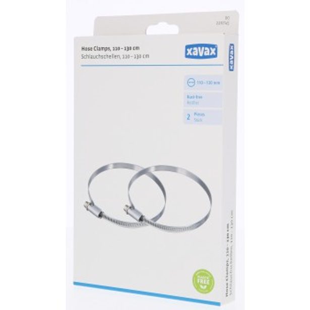 Xavax objímka/svorka pro odvětrávací roury, průměr 110-130 mm, nerezová, set 2 ks (cena za set)