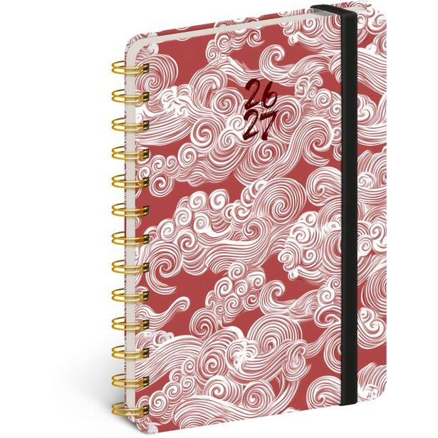NOTIQUE Spirálový 18měsíční diář Petito – Mraky 2026/2027, 13 x 18 cm