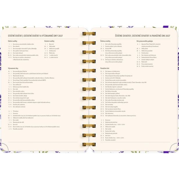 NOTIQUE Spirálový 18měsíční diář Petito – Levandule 2026/2027, 13 x 18 cm