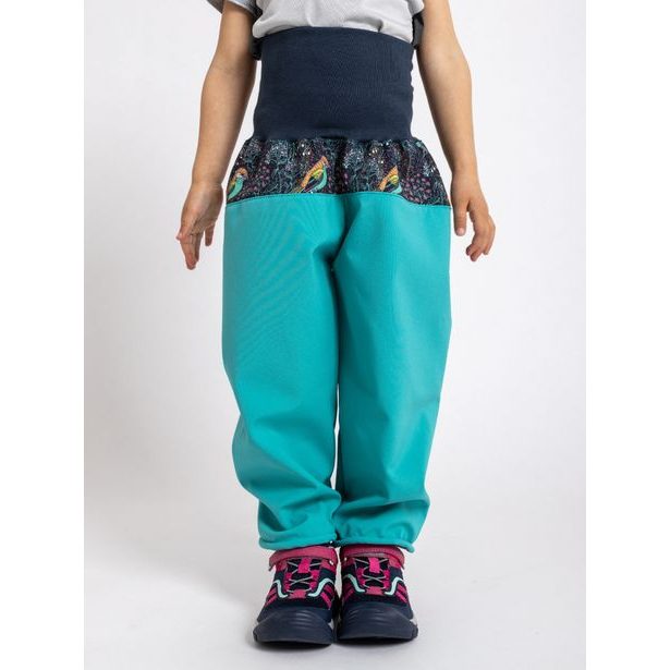 Unuo, Batolecí softshellové kalhoty s fleecem, Sv. Smaragdová, Ptáček