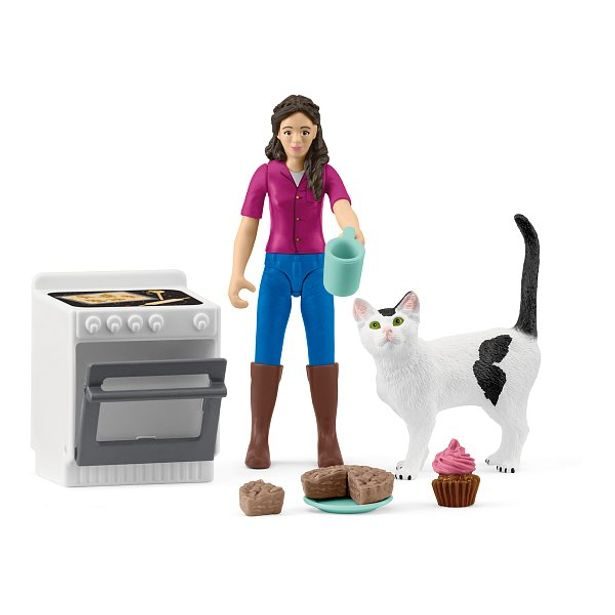 SCHLEICH Pekařka s kočkou a příslušenstvím