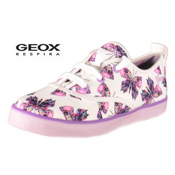 Dětské boty GEOX JR CIAK GIRL WHITE/LILAC