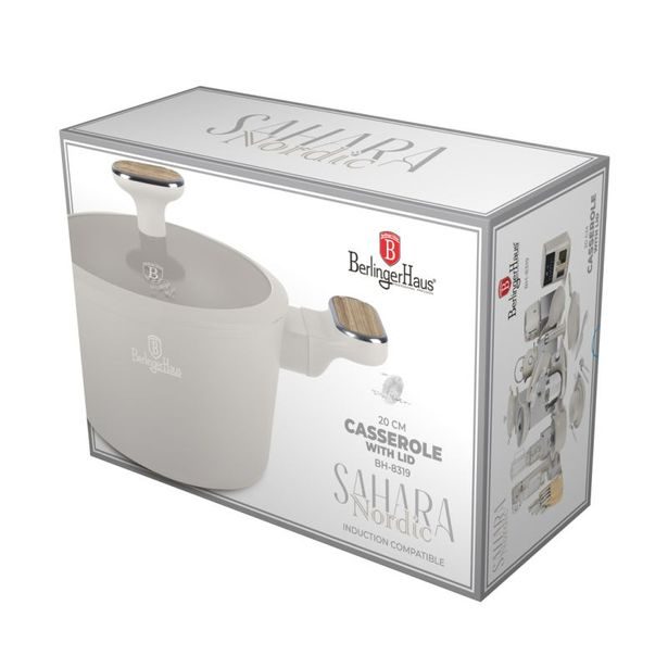 BERLINGERHAUS Kastrol s titanovým povrchem a poklicí 20 cm Sahara Nordic Collection BH-8319