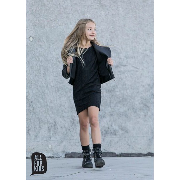 Dívčí bunda ECO kůže černá